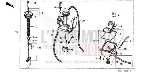 CARBURETOR (2) CR125RH de 1987
